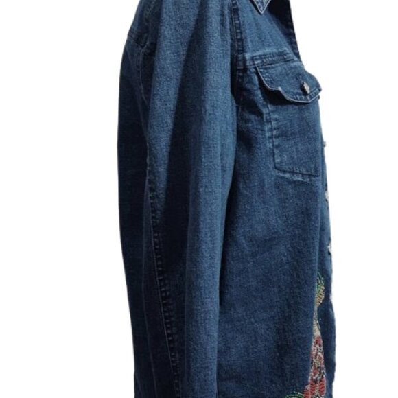 Vintage Maggie Sweet Rhinestone Denim Jacket/Shirt Women's Medium - Picture 3 of 8